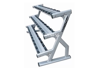 15 pares do preto a três níveis da prata da cremalheira do peso do peso do Barbell de aço