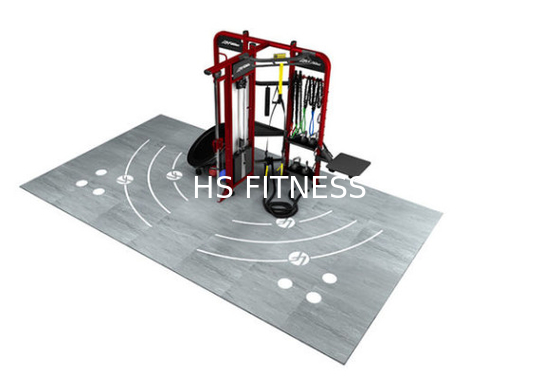 Anúncio publicitário da máquina de Crossfit Rogue Gym Equipment Synergy Fitness com acessórios