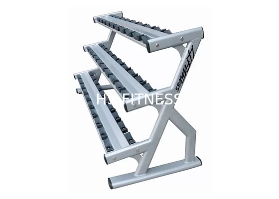 15 pares do preto a três níveis da prata da cremalheira do peso do peso do Barbell de aço